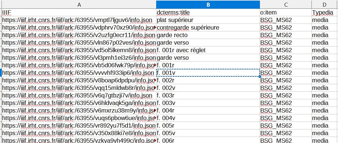 Exemple de fichier CSV